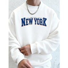 Empire State New York Print Man Polar Cepli Kapüşonlu Üst Sokak Sporları Tişörtü O-Yaka Günlü