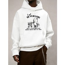 Sevimli ve Mutlu Alışveriş Ayı Desen Sonbahar Erkekler Moda Hoody Cep Rahat Spor Giysiler Pol