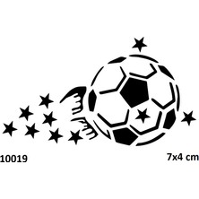 Airbrush Tattoo Alevli Futbol Topu Yapışkanlı Stencil Süsleme ve Boyama Kalıbı Stencil Kalıp