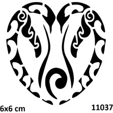 Airbrush Tattoo Aşık Penguen Yapışkanlı Stencil Süsleme ve Boyama Kalıbı