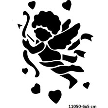 Airbrush Tattoo Melek Çocuk Yapışkanlı Stencil Süsleme ve Boyama Kalıbı