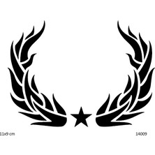 Airbrush Tattoo Yıldızlı Kanat Yapışkanlı Stencil Süsleme ve Boyama Kalıbı