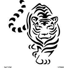 Airbrush Tattoo Kaplan Yapışkanlı Stencil Süsleme ve Boyama Kalıbı