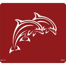 Airbrush Tattoo Yunus Balıkları Stencil Süsleme ve Boyama Kalıbı