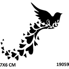 Airbrush Tattoo Kuş Uçuşu Kalp Yapışkanlı Stencil Süsleme ve Boyama Kalıbı
