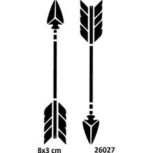 Airbrush Tattoo Çift Ok Yapışkanlı Stencil Süsleme ve Boyama Kalıbı