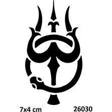 Airbrush Tattoo Yılan ve 3 Dişli Mızrak Yapışkanlı Stencil Süsleme ve Boyama Kalıbı