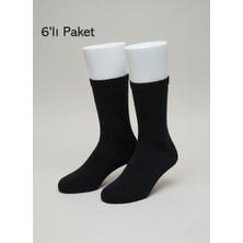 Balkonda Erkek Çorap 6'lı Paket Bambu Soket Dikişsiz - Pola