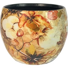 Lammie Çiçek Desenli Metal Saksı 9*7cm