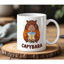 BB Design Kapibara Içecek Tasarımlı Beyaz Seramik Baskılı Kupa Bardak 330 ml