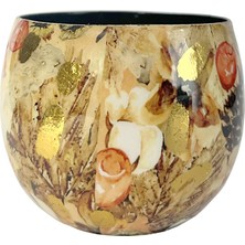 Lammie Çiçek Desenli Metal Saksı 7*6cm