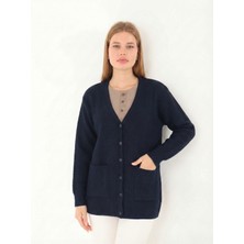 Lanze Anne Düğmeli Dolu Örgü Büyük Beden Triko Hırka 1606