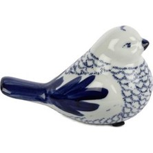 Mikasa Moor Blue Blanc Kuş Dek Obje 17x10cm