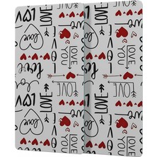 Decovetro Cam Kahve Sofra Sunum Tablası 2'li Set Love Serisi Yazı Desenli 30 x 15 cm