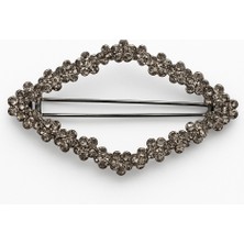 TrendyChic Geometrik Şekil Gri Taşlı Firkete Toka