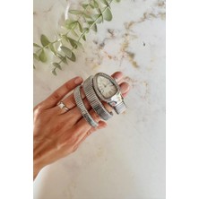 Oqqo Kora Taşlı Yılan Model Kadın Kol Saati