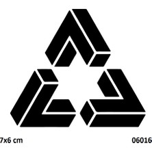 Airbrush Tattoo Üçgen Sembol Yapışkanlı Stencil Süsleme ve Boyama Kalıbı