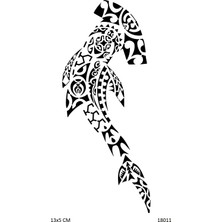 Airbrush Tattoo Tribal Çekiç Balığı Yapışkanlı Stencil Süsleme ve Boyama Kalıbı