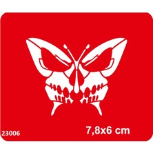 Airbrush Tattoo Kelebek Kuru Kafa Stencil Süsleme ve Boyama Kalıbı