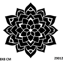 Airbrush Tattoo Mandala Çiçeği Yapışkanlı Stencil Süsleme ve Boyama Kalıbı