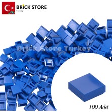 LEGO Yedek Parçalar, 100 Adet 1x1 Tile Düz Fayans Parçası, Mavi ( Blue ), 3070