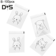 İğne İzi Bantlı Şeffaf Desenli Poşet Opp 10X10 cm 95 Adet