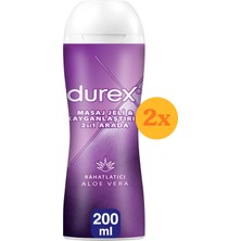 Durex Play 2 In 1 Aloe Vera 200 ml Kayganlaştırıcı ve Masaj Jeli - 2 Adet (400 Ml) - Dezenfektan Hediyeli (%72 Alkol)