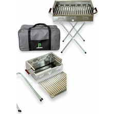 Hype Store Paslanmaz Çelikten Katlanır Ayaklı ve 3 Kademeli Mangal Çantalı