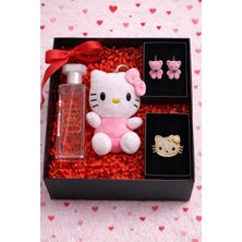Pulinin Dükkanı Sevgililer Günü Özel Hediye Kutusu – Hello Kitty Anahtarlık, Parfüm, Kolye ve Broş Takı Seti