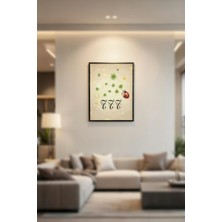 Safir Design Lüks Kırmızı ve Yeşil Uğur Böceği Bolluk Bereket Çeken Tablo | Modern Çerçeveli Tablo