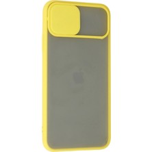 Olinea Newface Iphone 11 Kılıf Palm Buzlu Kamera Sürgülü Silikon - Sarı