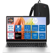 Hp 255R G10 Amd Ryzen™ 7 7735U 48GB Ddr5 256GB SSD 15.6" Inch Intel® Grafik Gpu Fhd (1920 x 1080), Ips, 300NIT WIN11HOME Taşınabilir Bilgisayar D30M1ETH16+ZETTAÇANTA