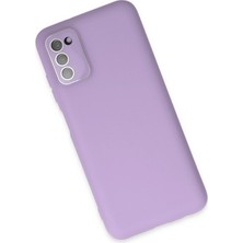 Olinea Newface Galaxy A03S Kılıf Lansman Glass Kapak - Lila
