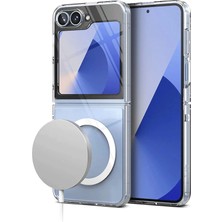 Olinea Newface Galaxy Z Flip 6 Kılıf Magneticsafe Şeffaf Silikon - Şeffaf