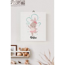 Lilabio Isme Özel Çocuk Odası Kanvas Tablo Tavşan (17X21 Cm)