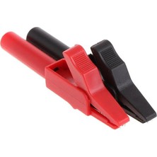 IC-243B 4mm Banan Jak Girişli Krokodil Catıı (2li Takım Siyah-Kırmızı)