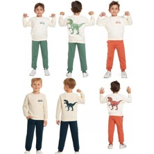 Lumino Dinozor Sırt Baskılı 2'li Erkek Çocuk Takım