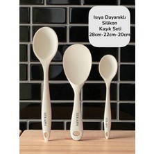 Seraph Isıya Dayanıklı Yanmaz Yapışmaz Silikon Uzun Kısa Derin Kaşık 28 Cm-20 Cm/kısa Kaşık 22 cm