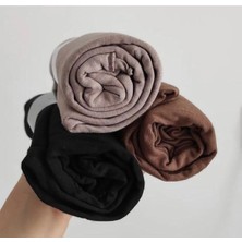 Kadın 3'lü Penye Şal Set Siyah Vizon Kahve Nefes Alabilen Viskon Materyal ile Şık Tasarım