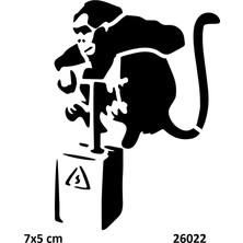 Airbrush Tattoo Bombacı Maymun Yapışkanlı Stencil Süsleme ve Boyama Kalıbı