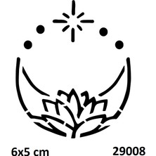 Airbrush Tattoo Zarif Lotus Stencil Süsleme ve Boyama Kalıbı