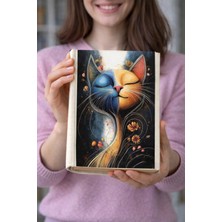 hg home&game Kedi Temalı Bez Kitap Kılıfı – Baskılı Kumaş Kitap Kabı, Kitap Koruyucu Model 9