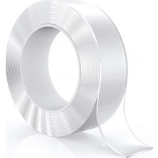 Soillium 3 Metre Şeffaf Çift Taraflı Bant Su Geçirmez Süper Güçlü Yapışkanlı Nano Teknoloji Pratik Bant