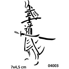 Airbrush Tattoo Çinli Savaşçı Çince Yapışkanlı Stencil Süsleme ve Boyama Kalıbı