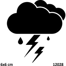 Airbrush Tattoo Bulut Şimşek Yağmur Yapışkanlı Stencil Süsleme ve Boyama Kalıbı