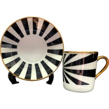 Konyax Çarkıfelek 4 Parça 2 Kişilik Porselen Türk Kahvesi Fincan Takımı