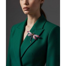 Aylis Lüks Kristal Taşlı ve Mineli Yusufçuk Broş