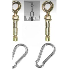 abnturk Hamak Box Torbası Salıncak Tavan Asma Aparatı Çelik Kanca Takımı 10 mm 2’li