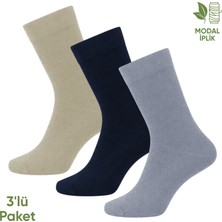 Pro Çorap Modal İplik Erkek Soket Çorap - 3 Çift - Dikişsiz - Atlas - 18002 - Set 1