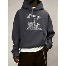 Sevimli ve Mutlu Alışveriş Ayı Desen Sonbahar Erkekler Moda Hoody Cep Rahat Spor Giysiler Pol